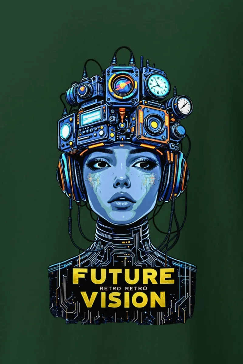 "Future Retro Vision" Heavyweight Unisex Crewneck T-shirt