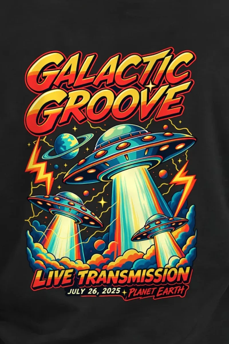 "Galactic Groove Transmission" Heavyweight Unisex Crewneck T-shirt