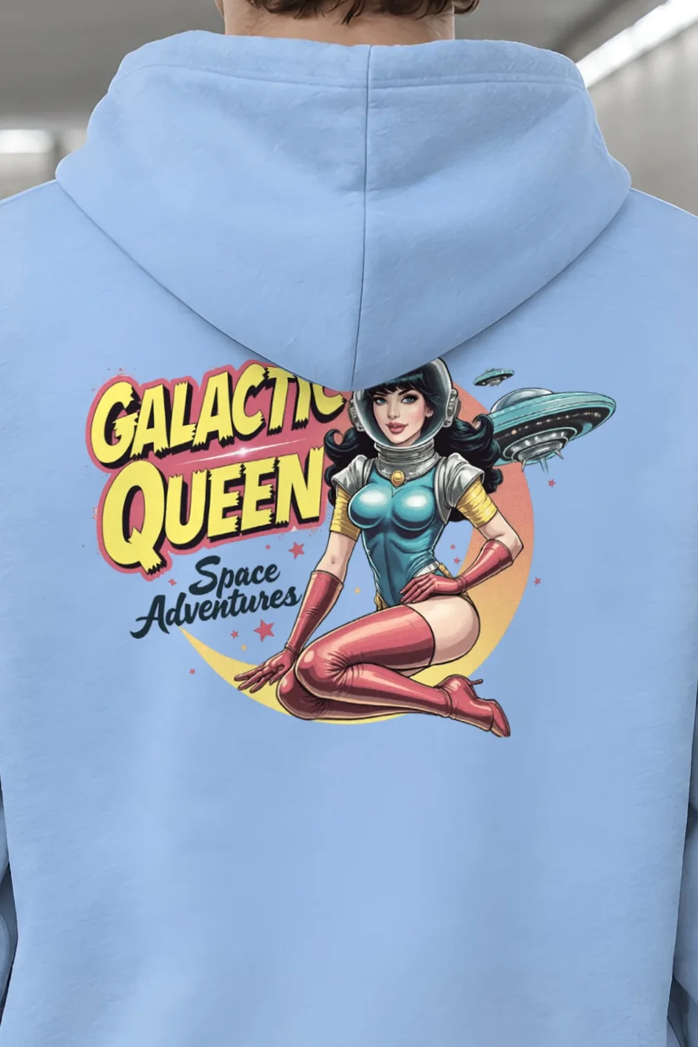 "Galactic Queen" 1 Pullover Hoodie - the graphic up close