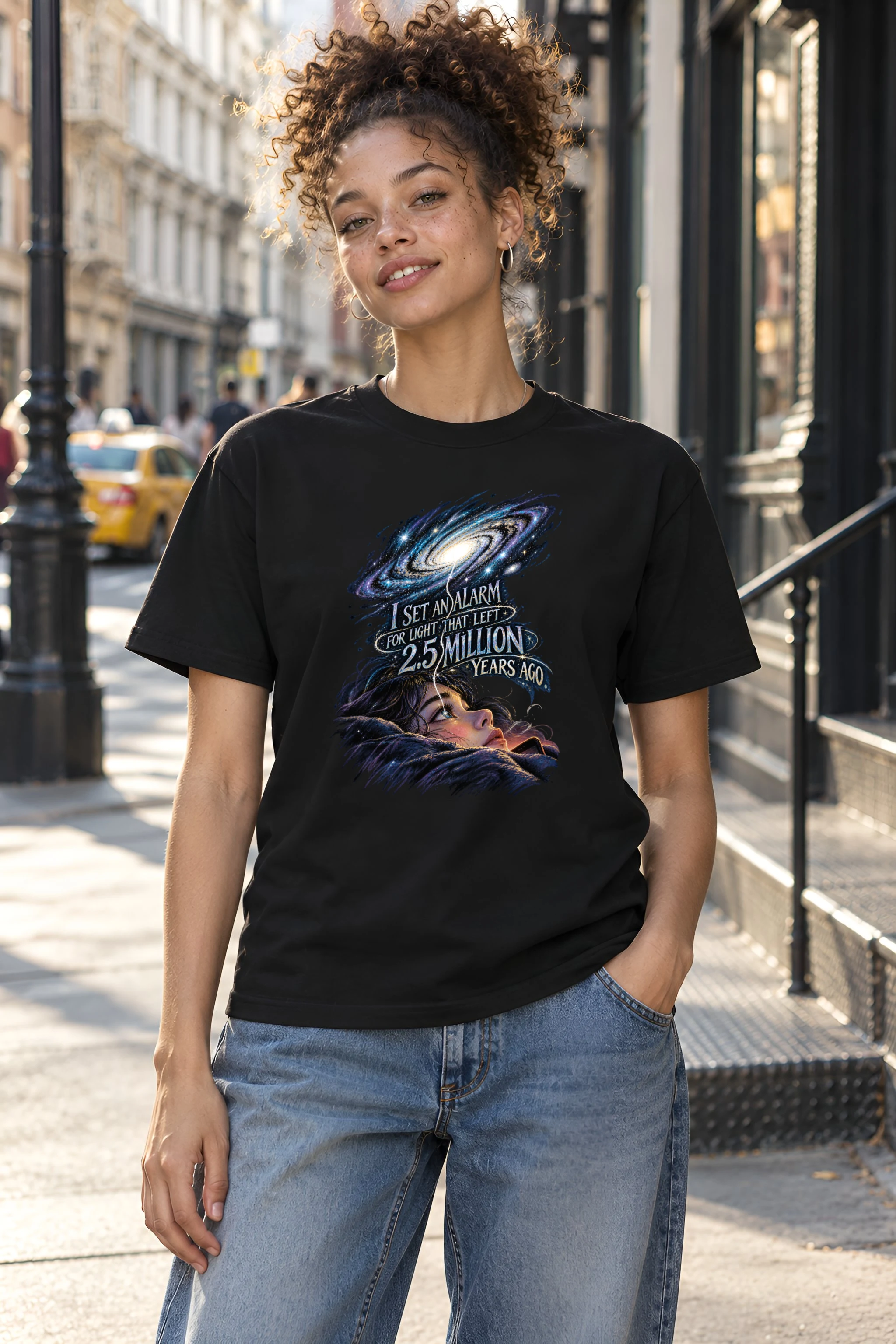 "Galaxy And Stargazer" Heavyweight Unisex Crewneck T-shirt