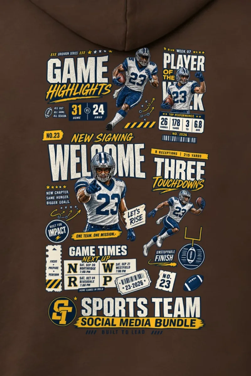 "Game Highlights" 1 Pullover Hoodie - the graphic up close