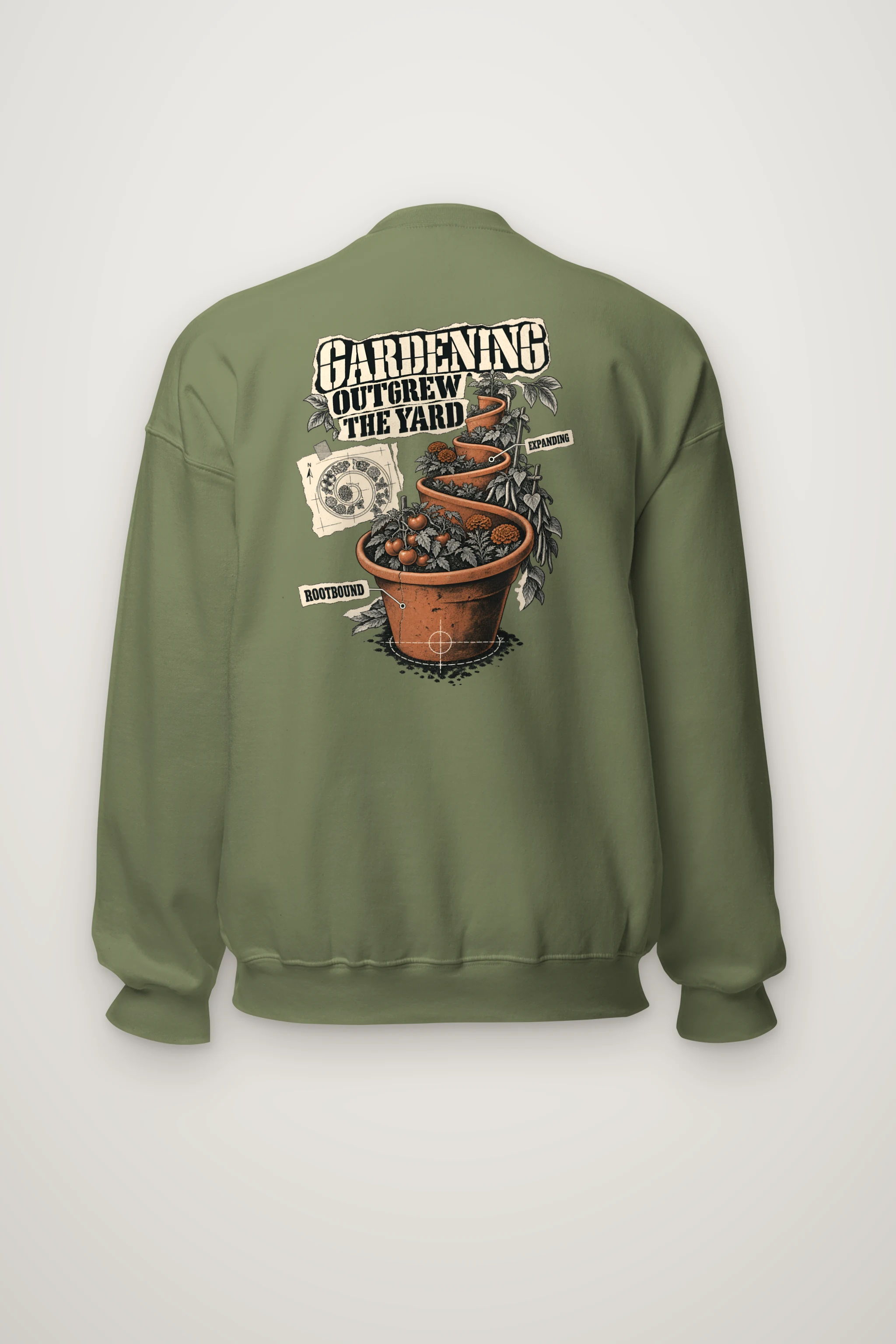 "Gardening Outgrew The Yard" Heavy Blend Unisex Crewneck Sweatshirt