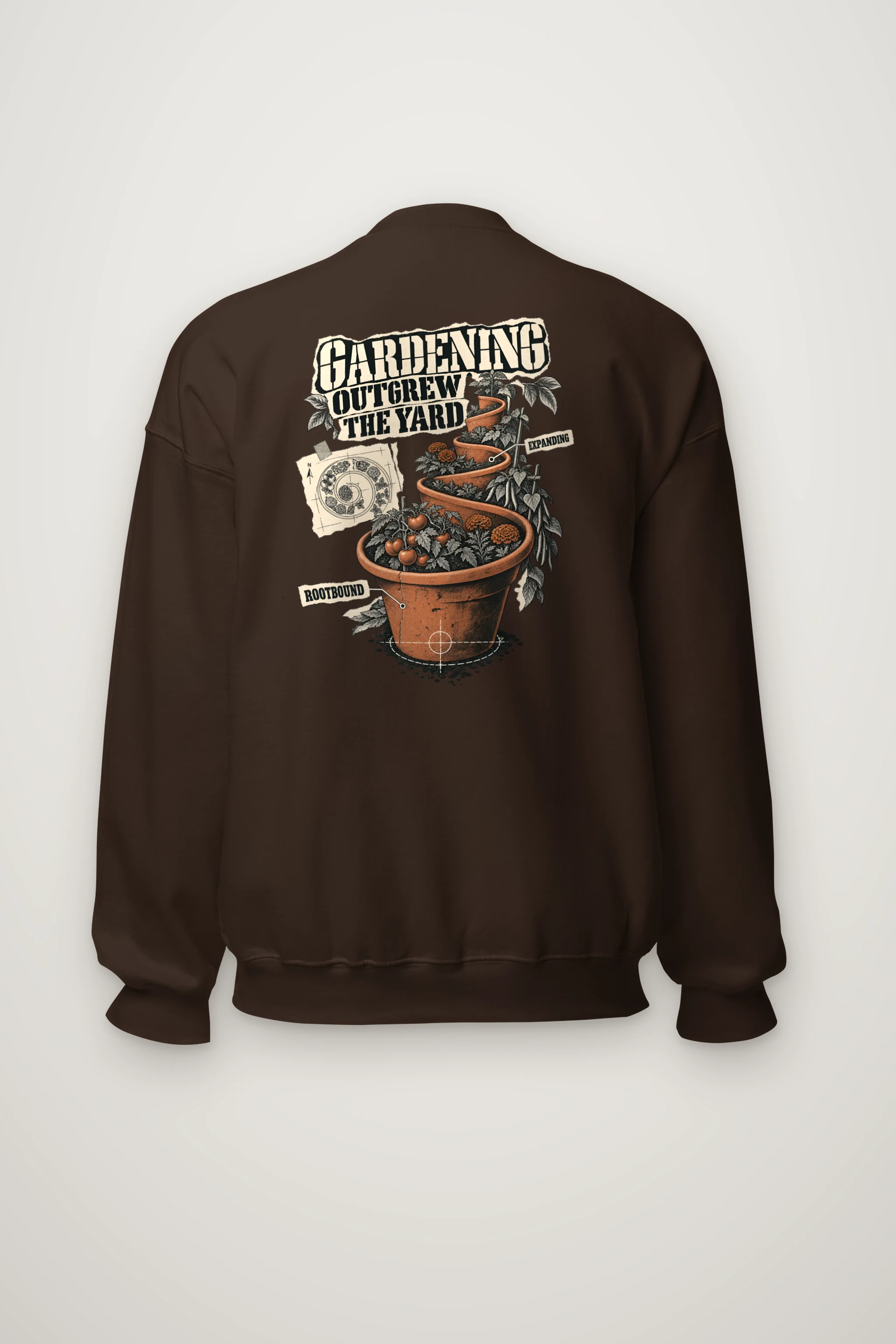 "Gardening Outgrew The Yard" Heavy Blend Unisex Crewneck Sweatshirt