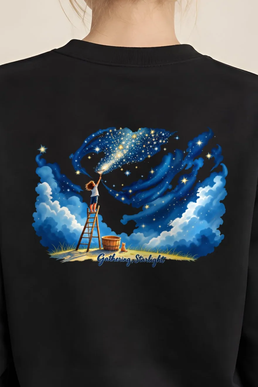 "Gathering Starlight" 1 Crewneck Sweatshirt - the graphic up close