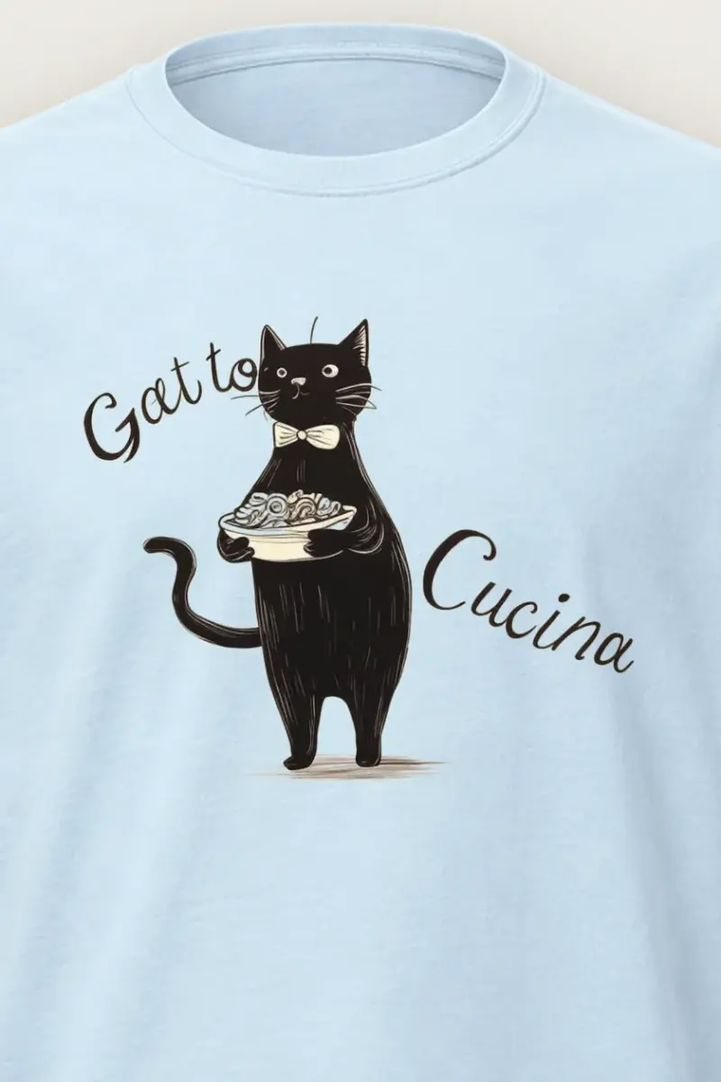 "Gatto Cucina" Heavyweight Unisex Crewneck T-shirt