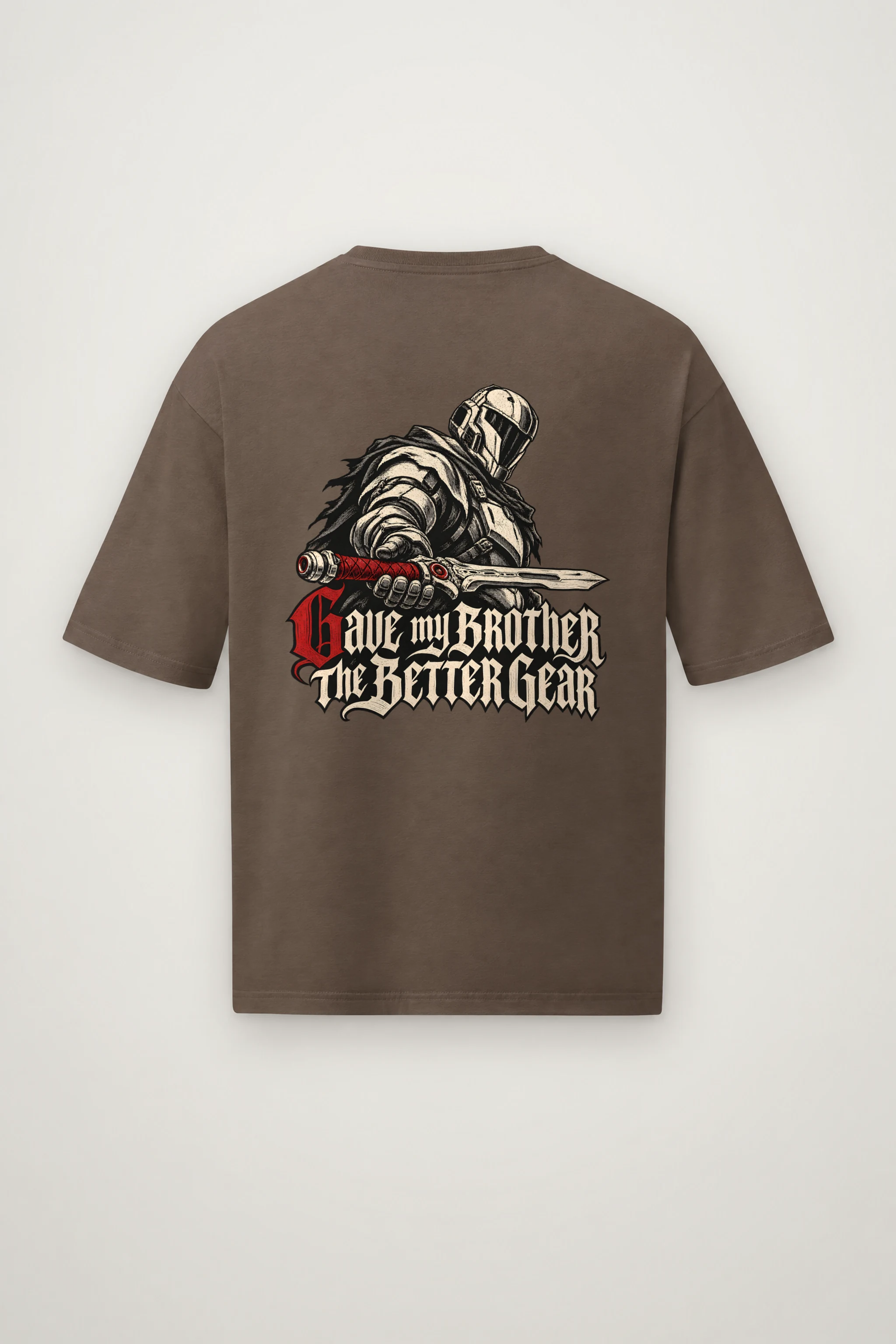 "Gave My Brother the Better Gear" Men's Oversized Heavyweight Crewneck T-Shirt