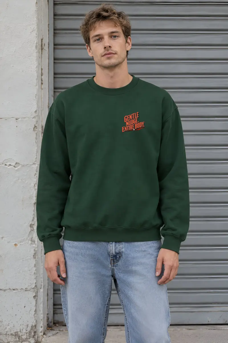 "Gentle Nudge, Entire Body" Heavy Blend Unisex Crewneck Sweatshirt