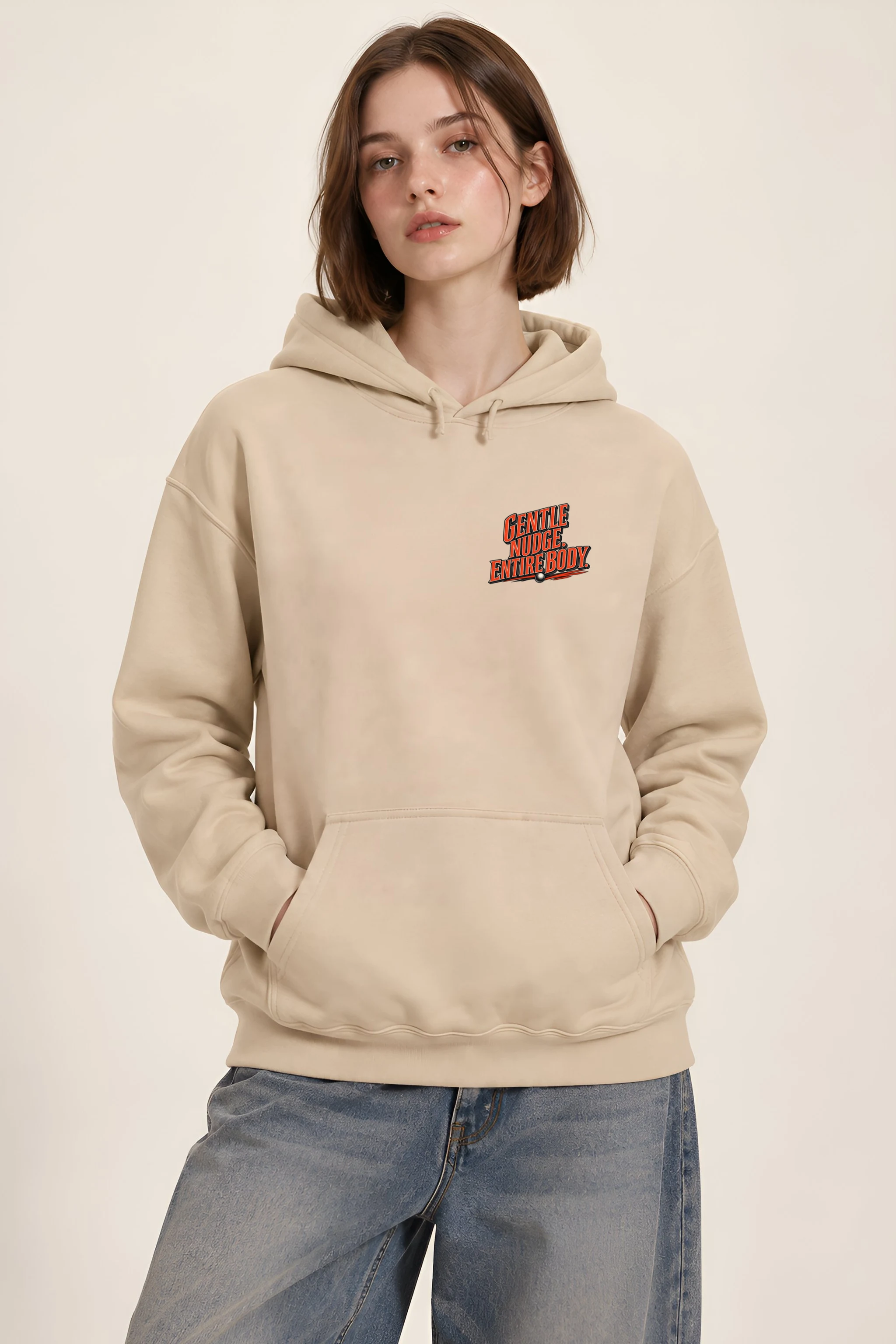 "Gentle Nudge, Entire Body" Heavy Blend Unisex Pullover Hoodie
