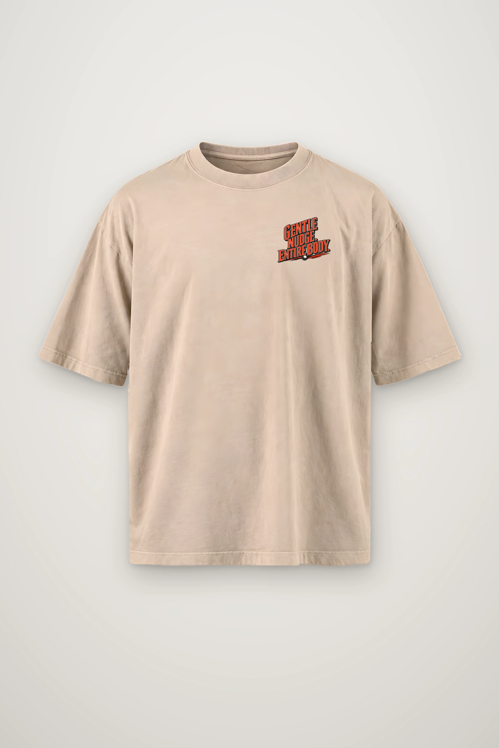 "Gentle Nudge, Entire Body" Men's Oversized Heavyweight Crewneck T-Shirt
