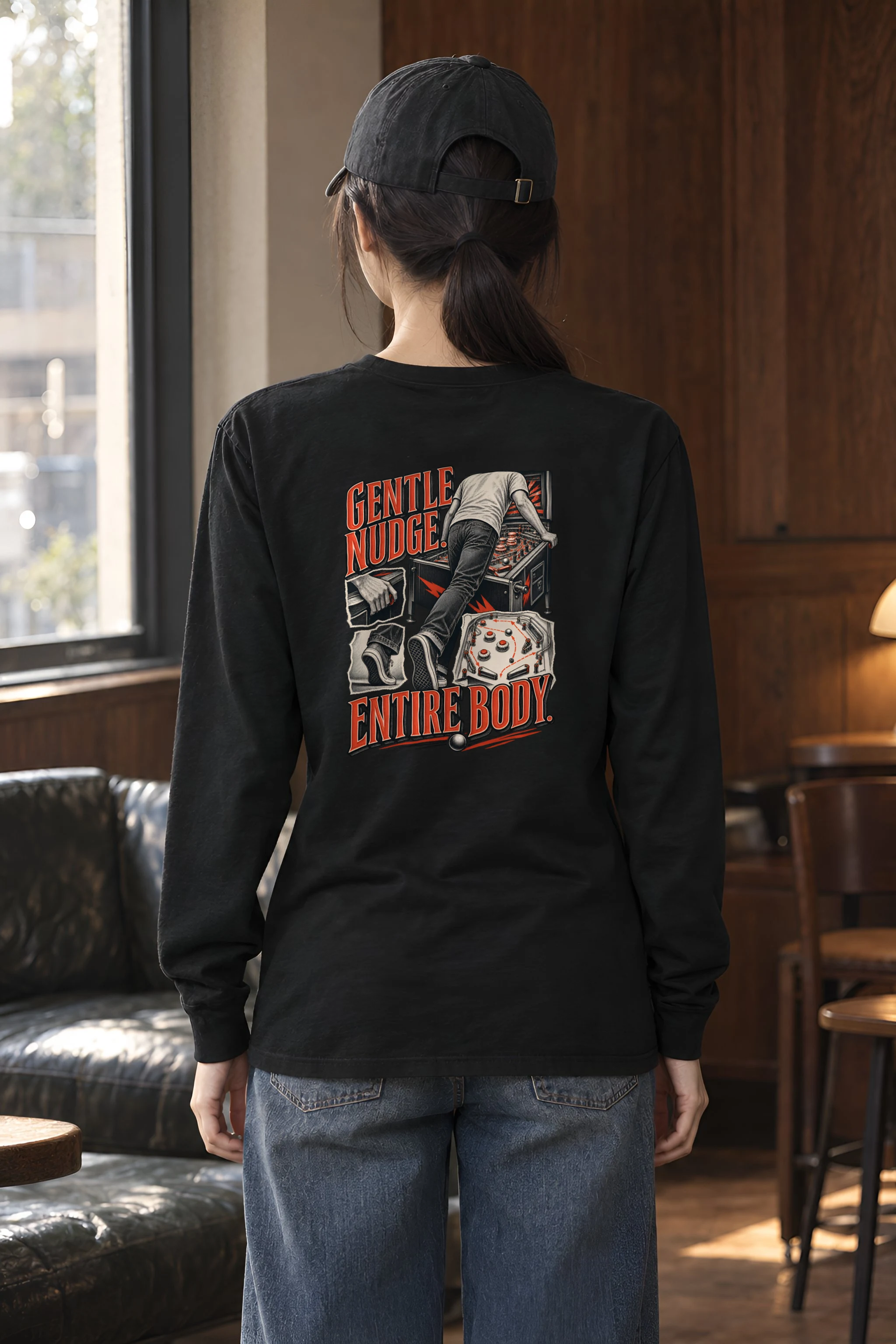 "Gentle Nudge, Entire Body" Unisex Longsleeve T-shirt