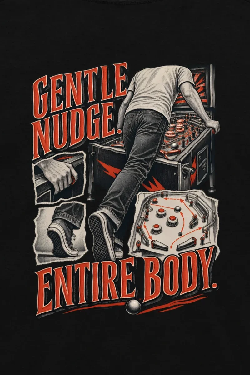 "Gentle Nudge, Entire Body" Unisex Longsleeve T-shirt - the graphic up close