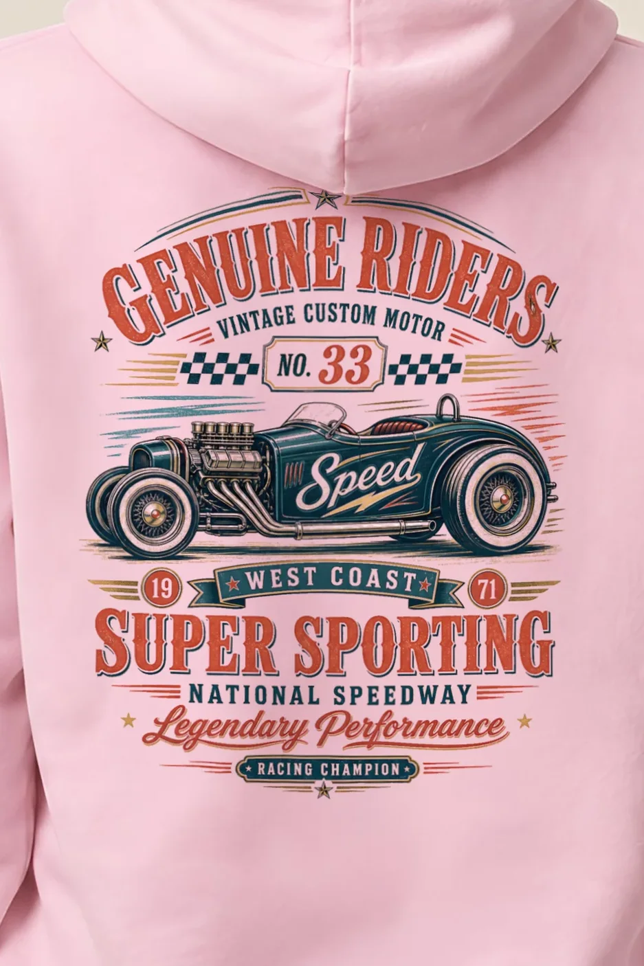 "Genuine Riders" 1 Pullover Hoodie - the graphic up close