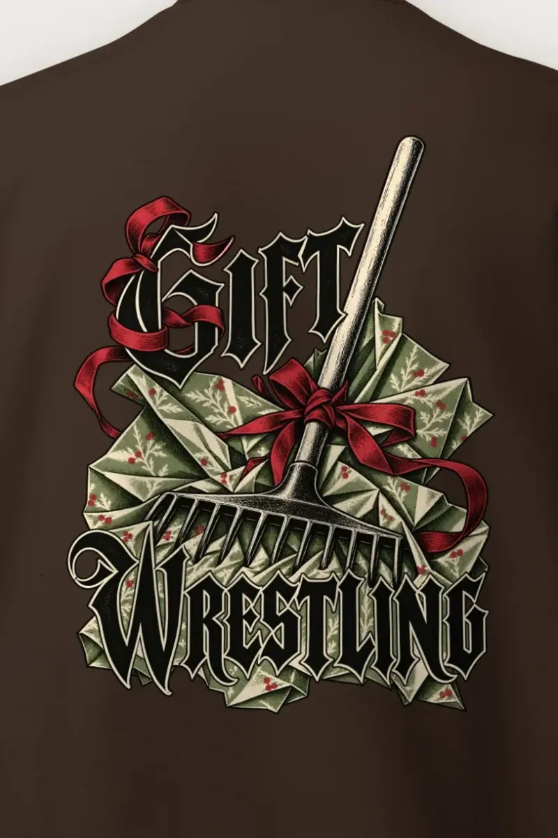 "Gift Wrestling" Heavy Blend Unisex Crewneck Sweatshirt - the graphic up close