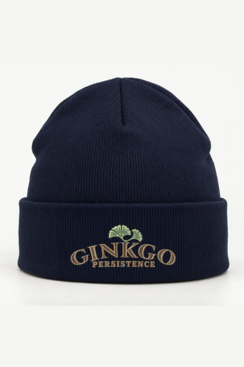 "Ginkgo Persistence" Cuffed Beanie · Embroidered