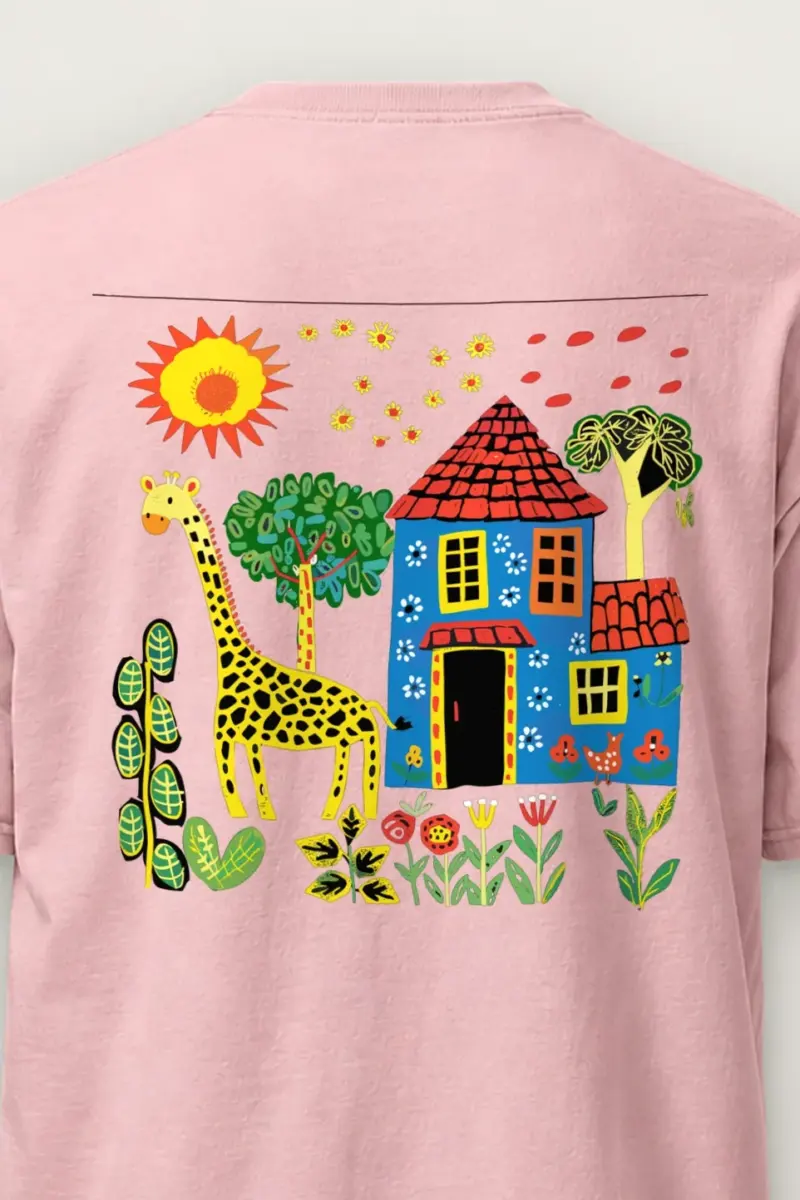 "Giraffe Garden House" Heavyweight Unisex Crewneck T-shirt