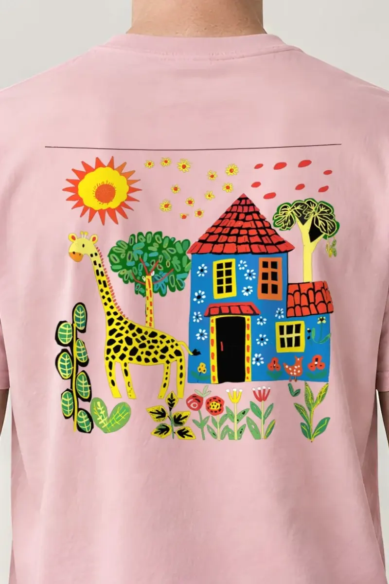 "Giraffe Garden House" Heavyweight Unisex Crewneck T-shirt