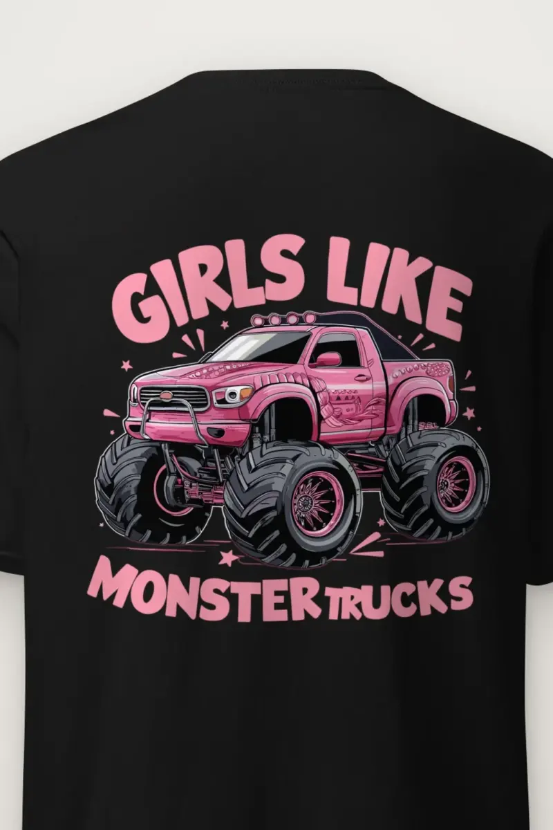 "Girls Like Monster Trucks" Heavyweight Unisex Crewneck T-shirt
