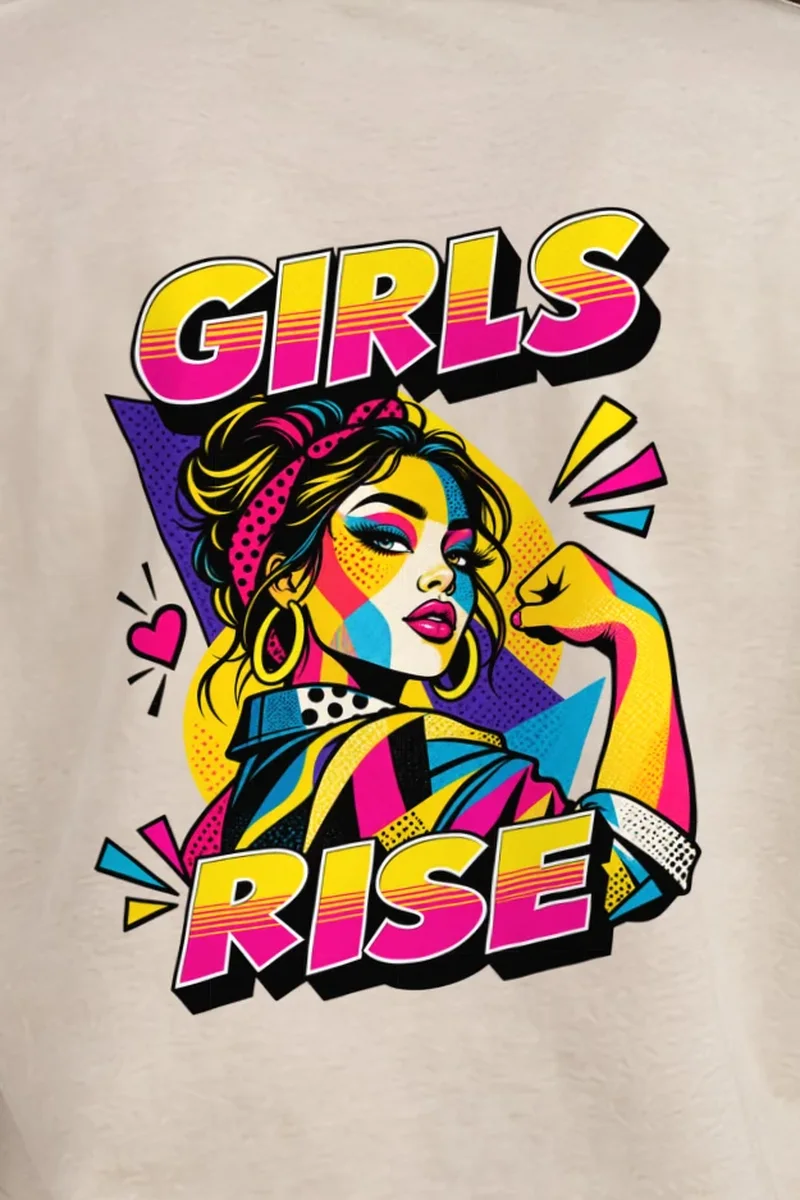 "Girls Rise" Heavyweight Unisex Crewneck T-shirt