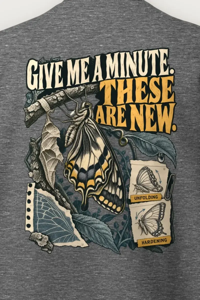 "Give Me A Minute" Heavy Blend Unisex Crewneck Sweatshirt - the graphic up close