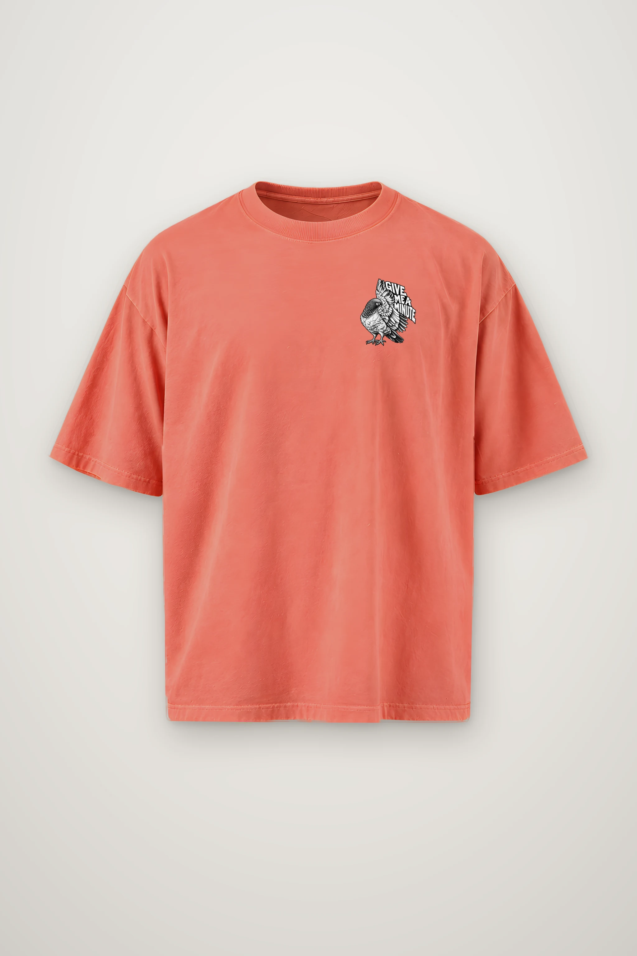 "Give Me A Minute" Men's Oversized Heavyweight Crewneck T-Shirt