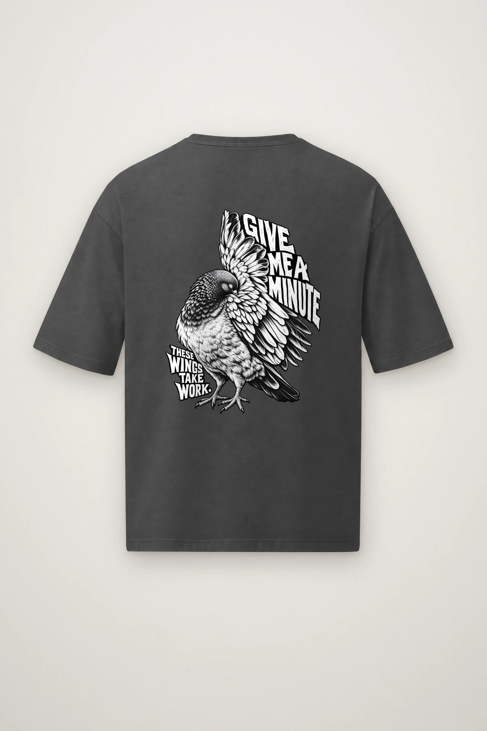 "Give Me A Minute" Men's Oversized Heavyweight Crewneck T-Shirt