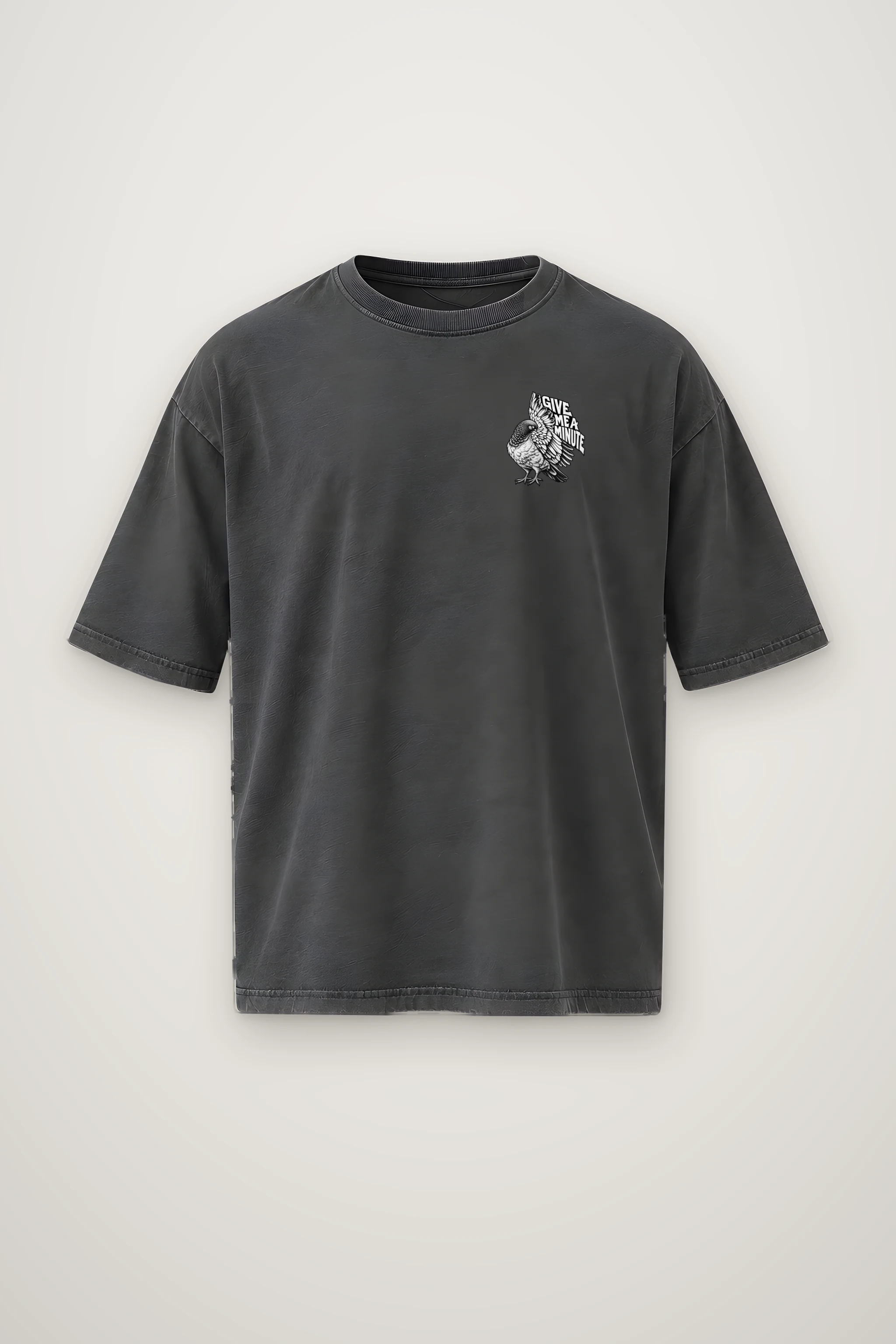 "Give Me A Minute" Men's Oversized Heavyweight Crewneck T-Shirt