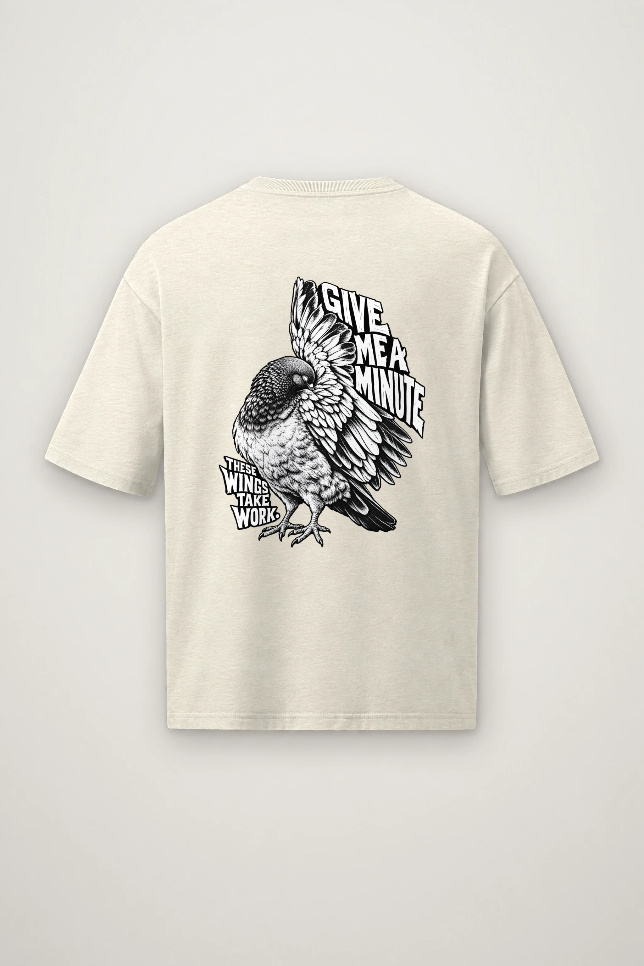 "Give Me A Minute" Men's Oversized Heavyweight Crewneck T-Shirt