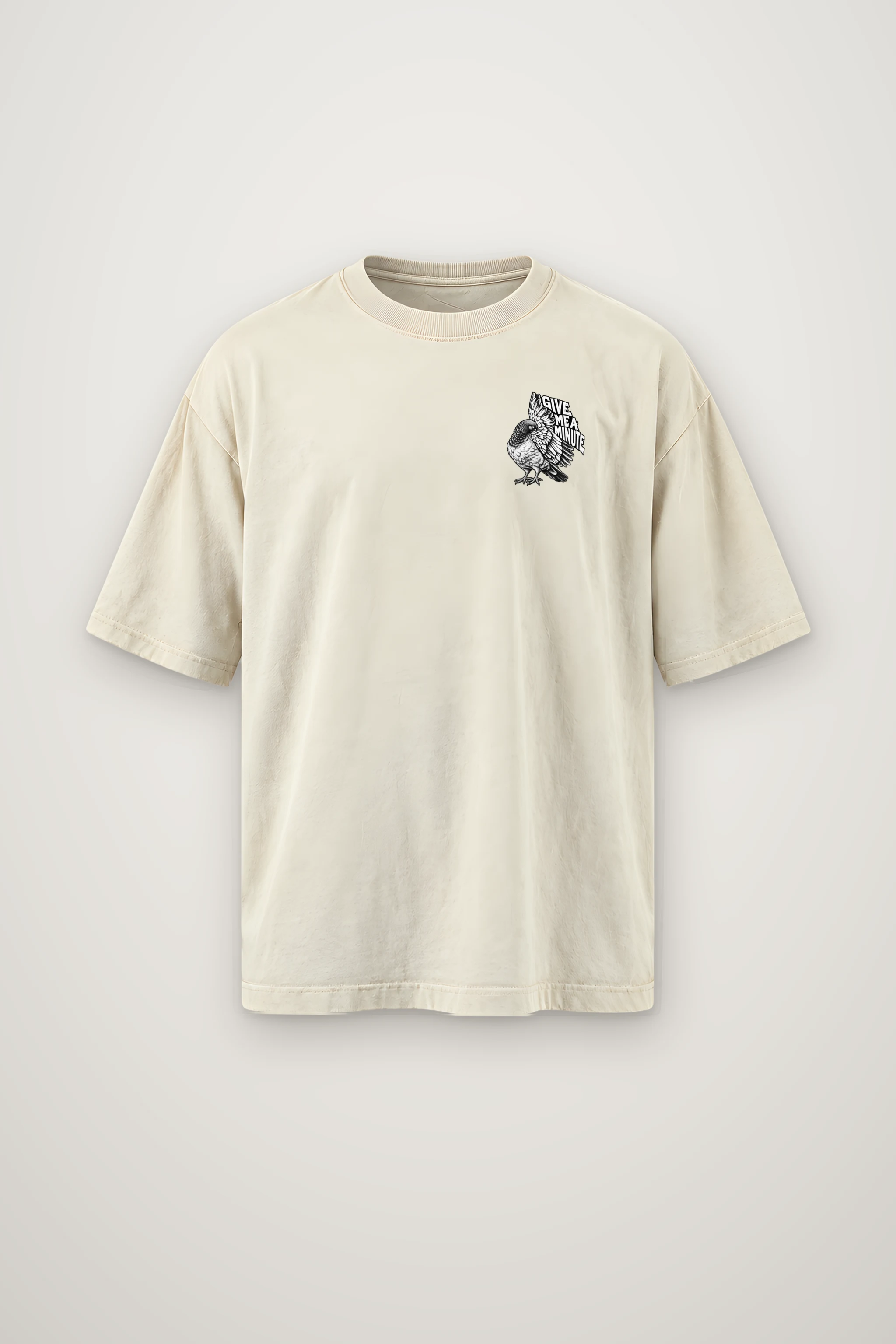"Give Me A Minute" Men's Oversized Heavyweight Crewneck T-Shirt