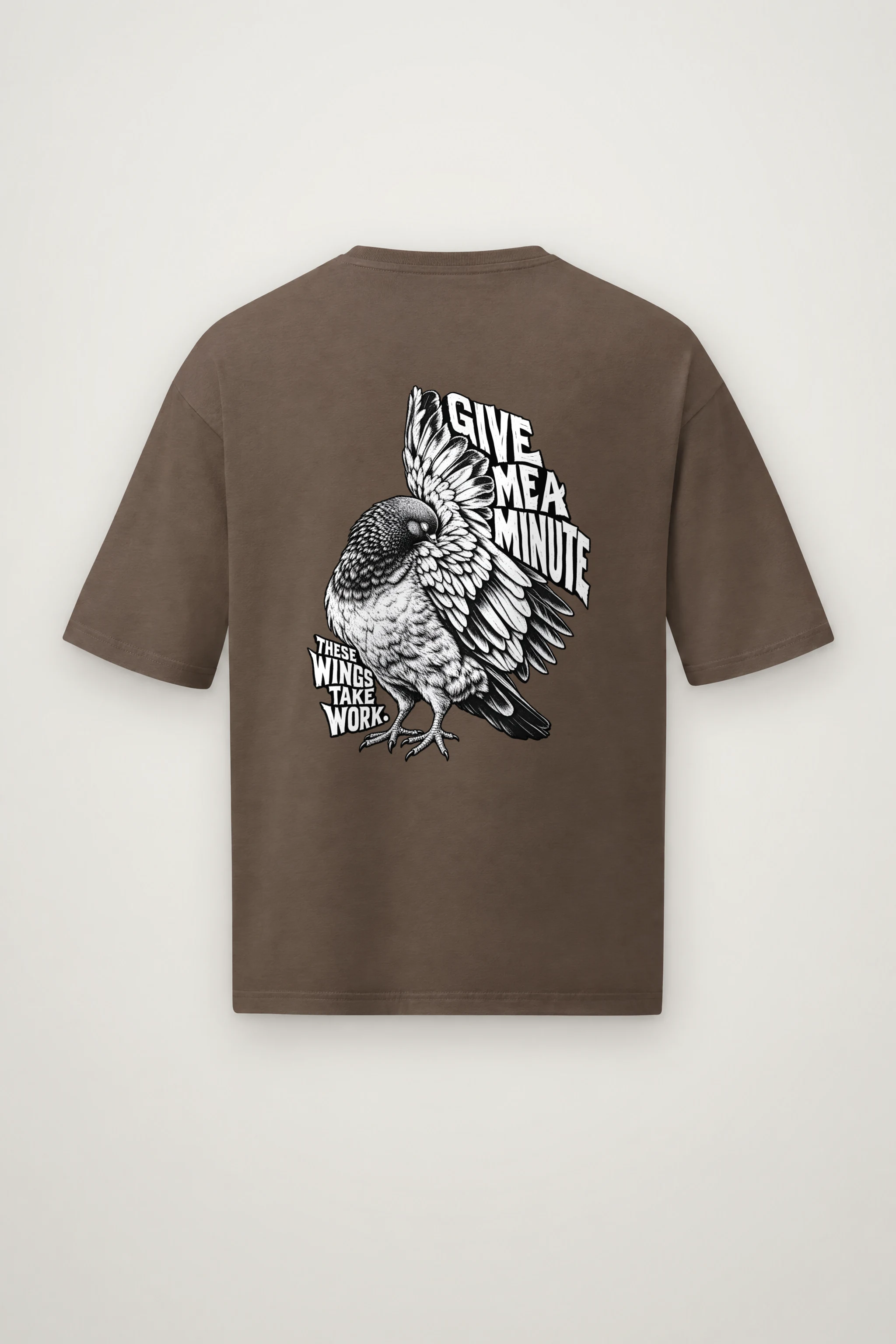 "Give Me A Minute" Men's Oversized Heavyweight Crewneck T-Shirt