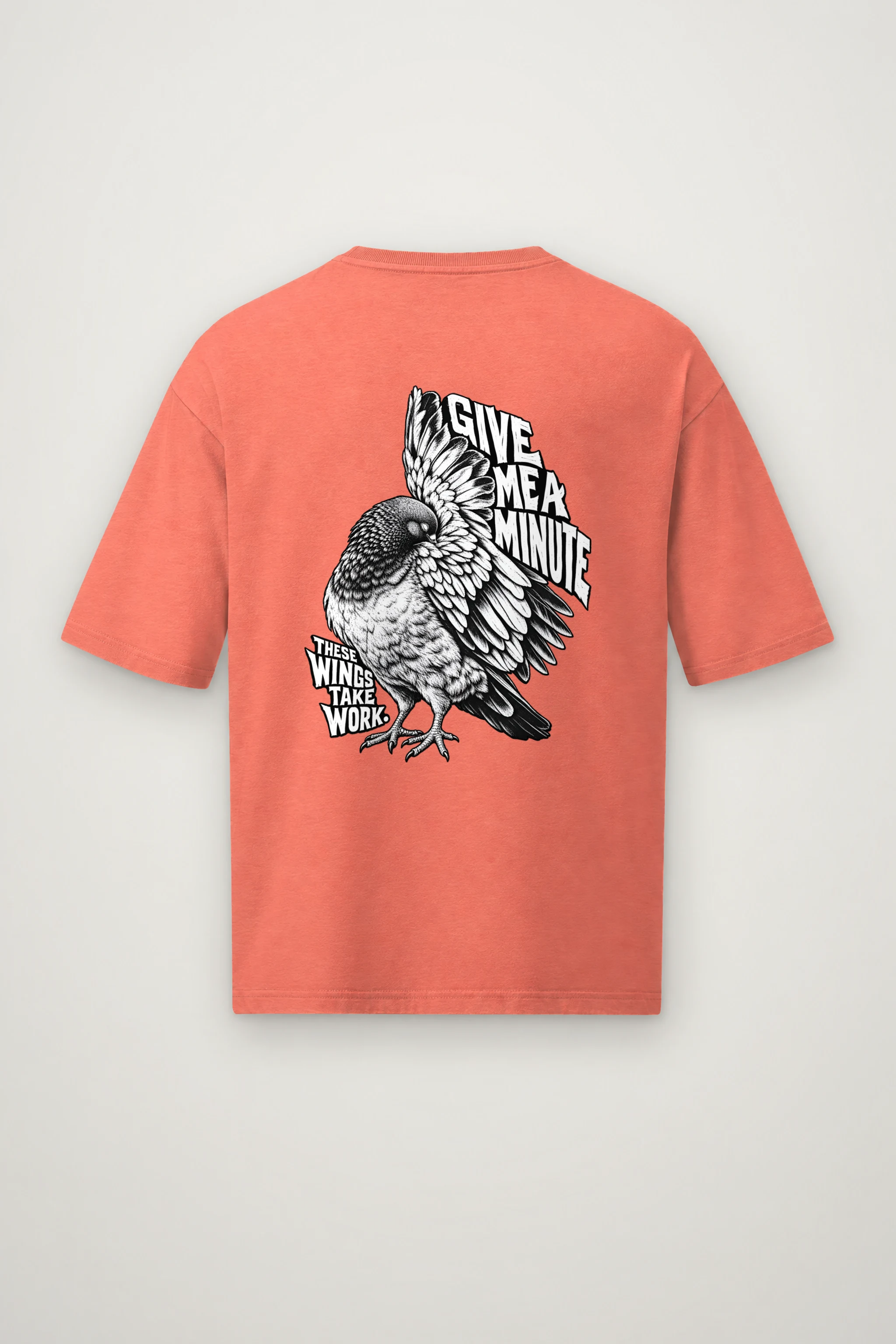 "Give Me A Minute" Men's Oversized Heavyweight Crewneck T-Shirt