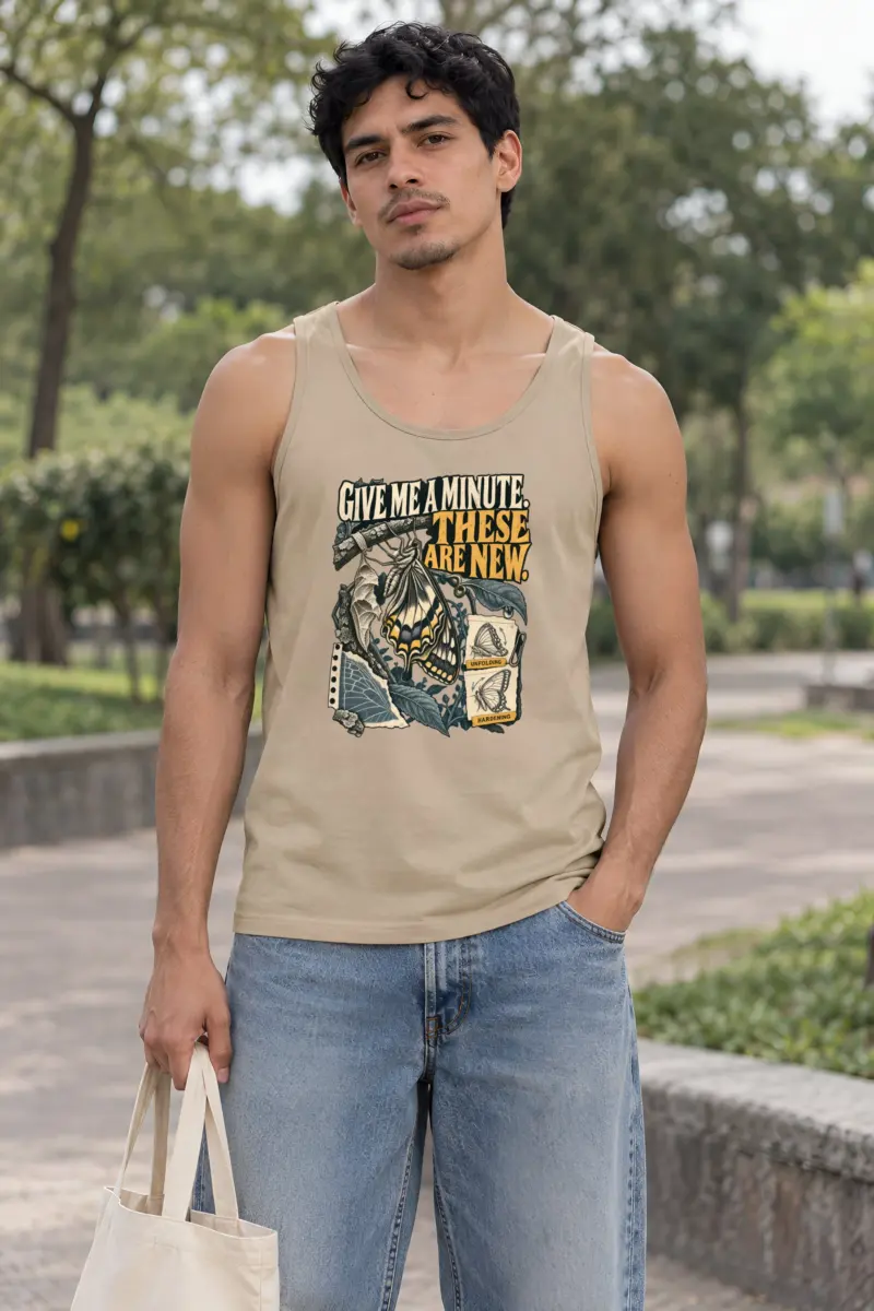 "Give Me a Minute These Are New" Unisex Jersey Tank
