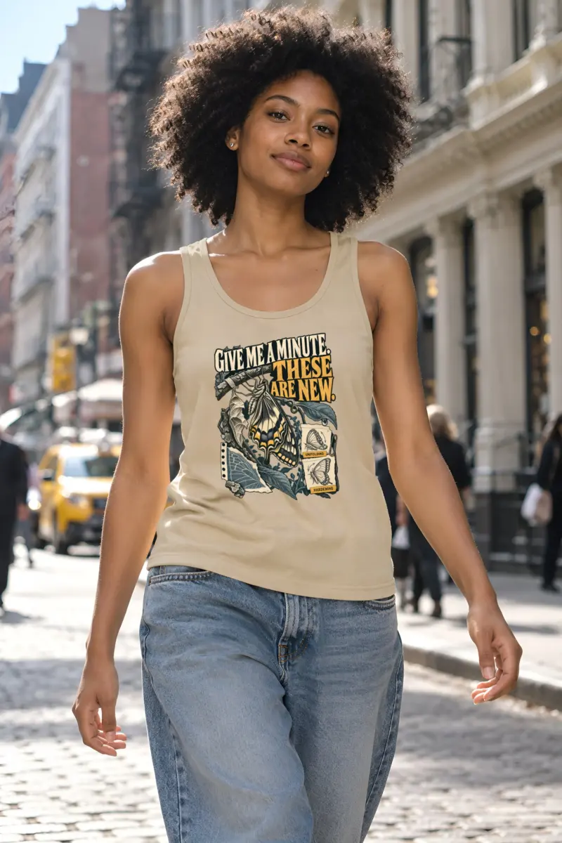 "Give Me a Minute These Are New" Unisex Jersey Tank