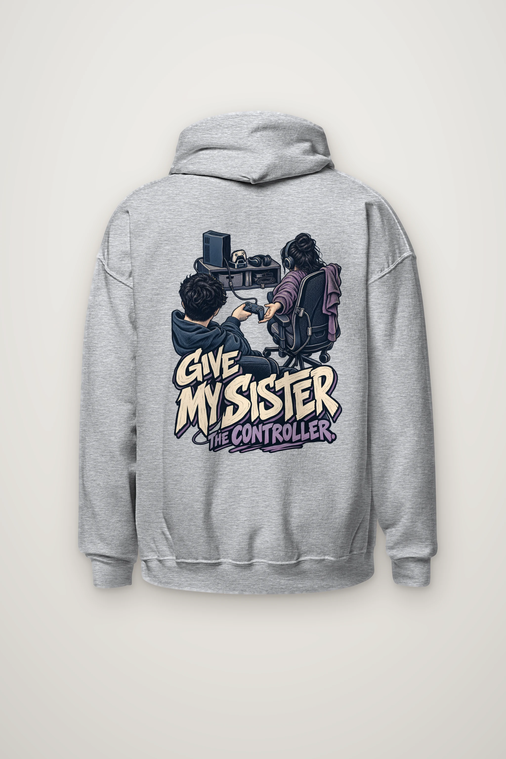 "Give My Sister the Controller" Heavy Blend Unisex Pullover Hoodie