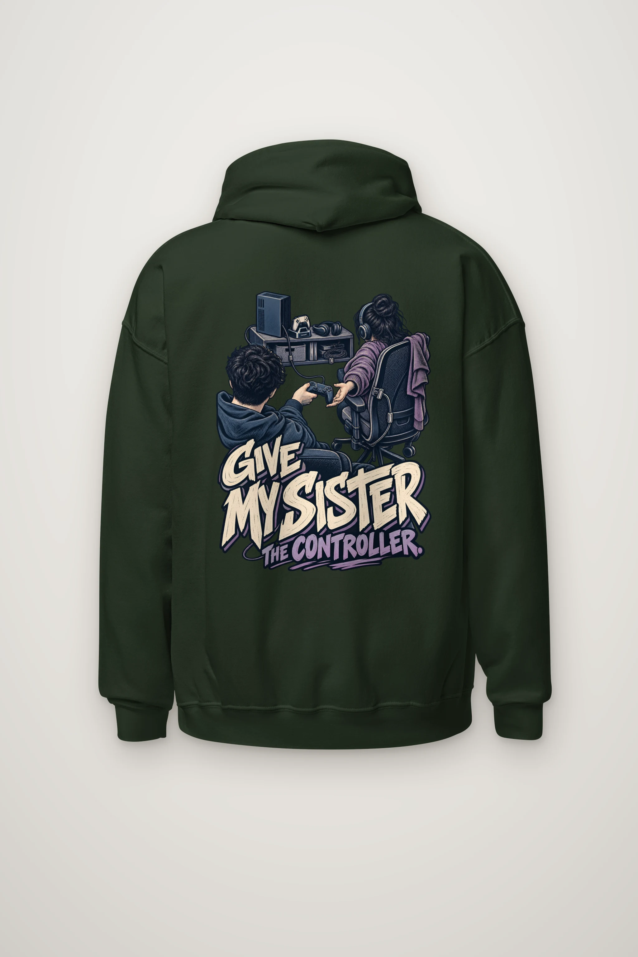 "Give My Sister the Controller" Heavy Blend Unisex Pullover Hoodie