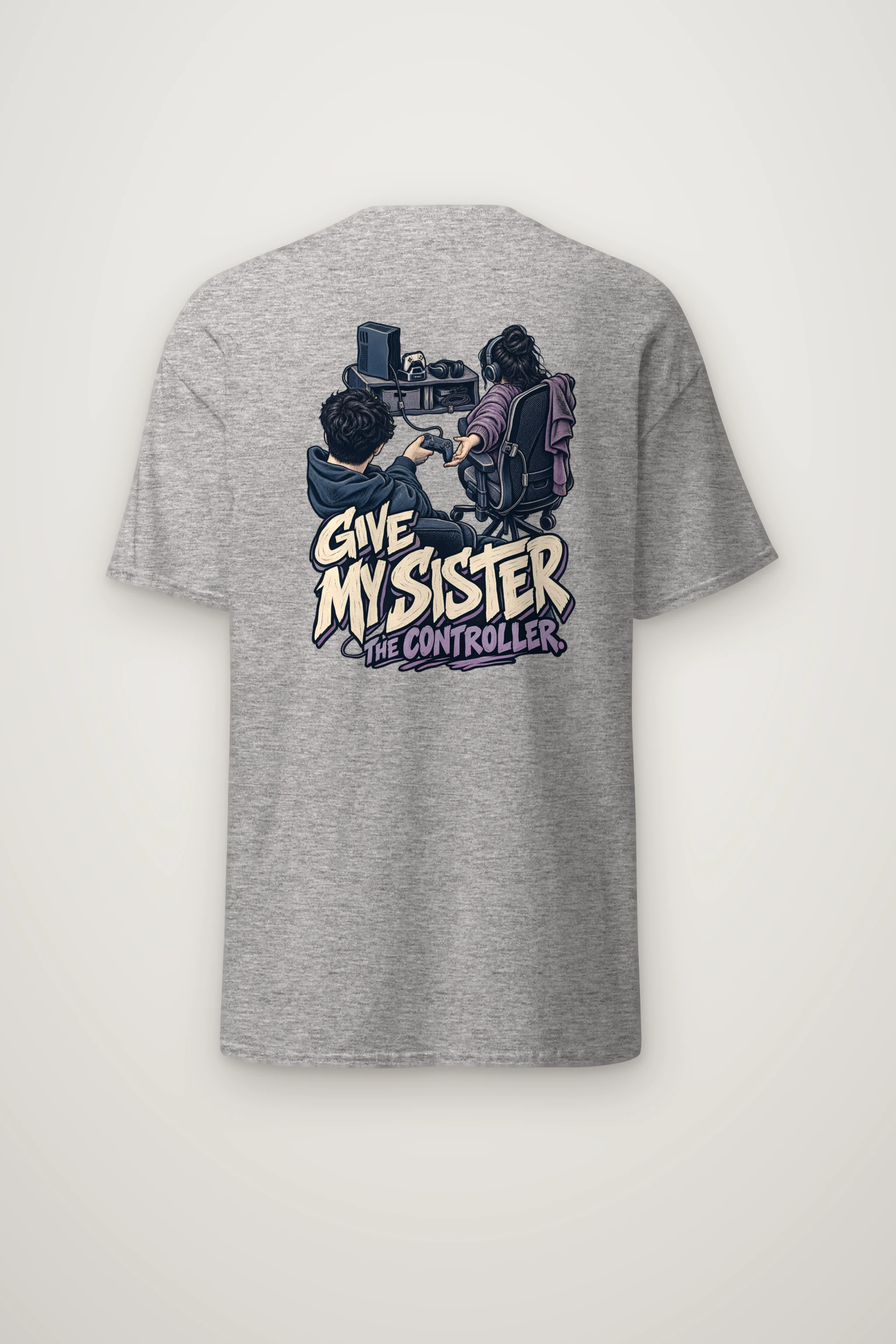 "Give My Sister the Controller" Heavyweight Unisex Crewneck T-shirt