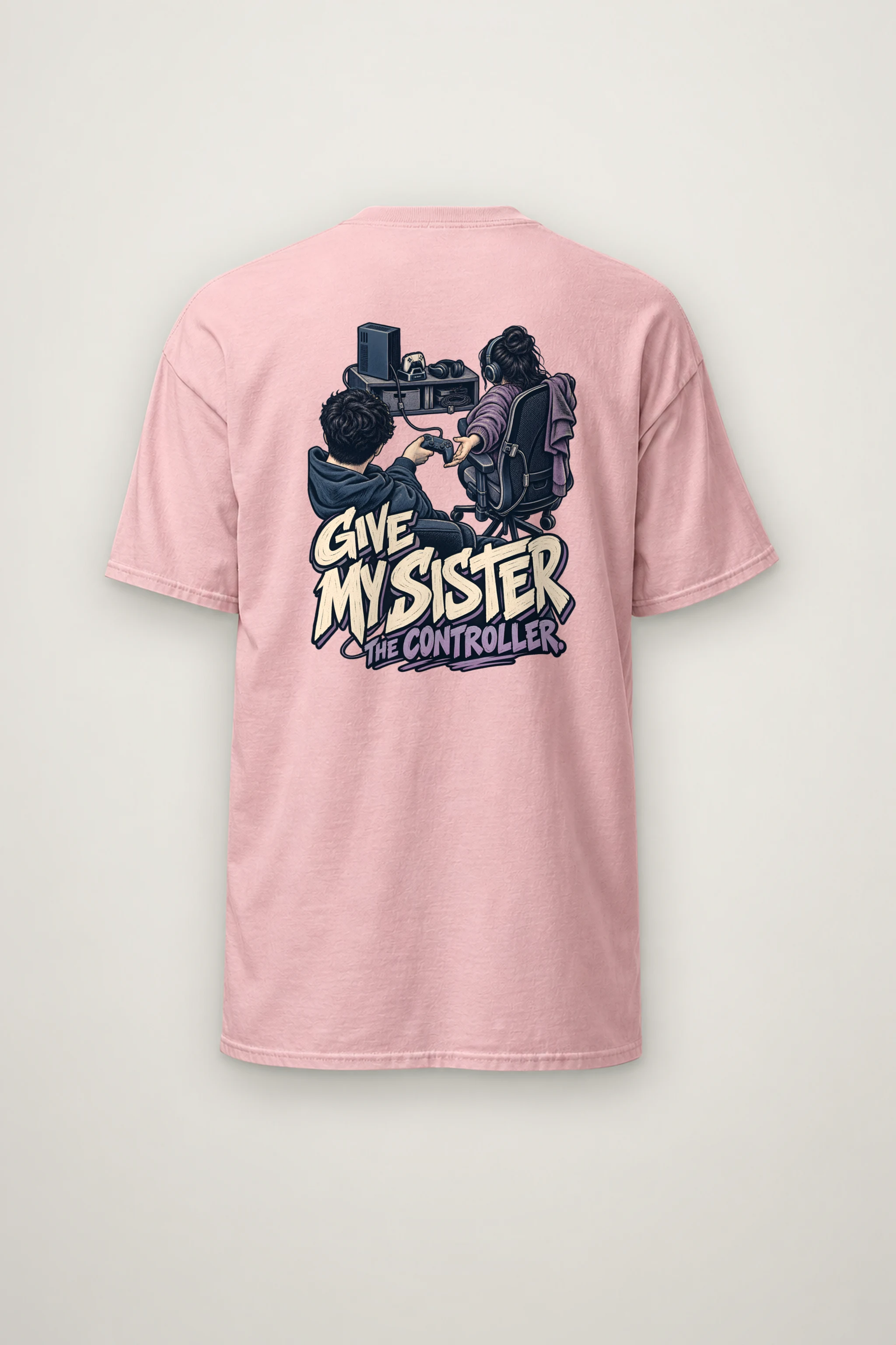 "Give My Sister the Controller" Heavyweight Unisex Crewneck T-shirt