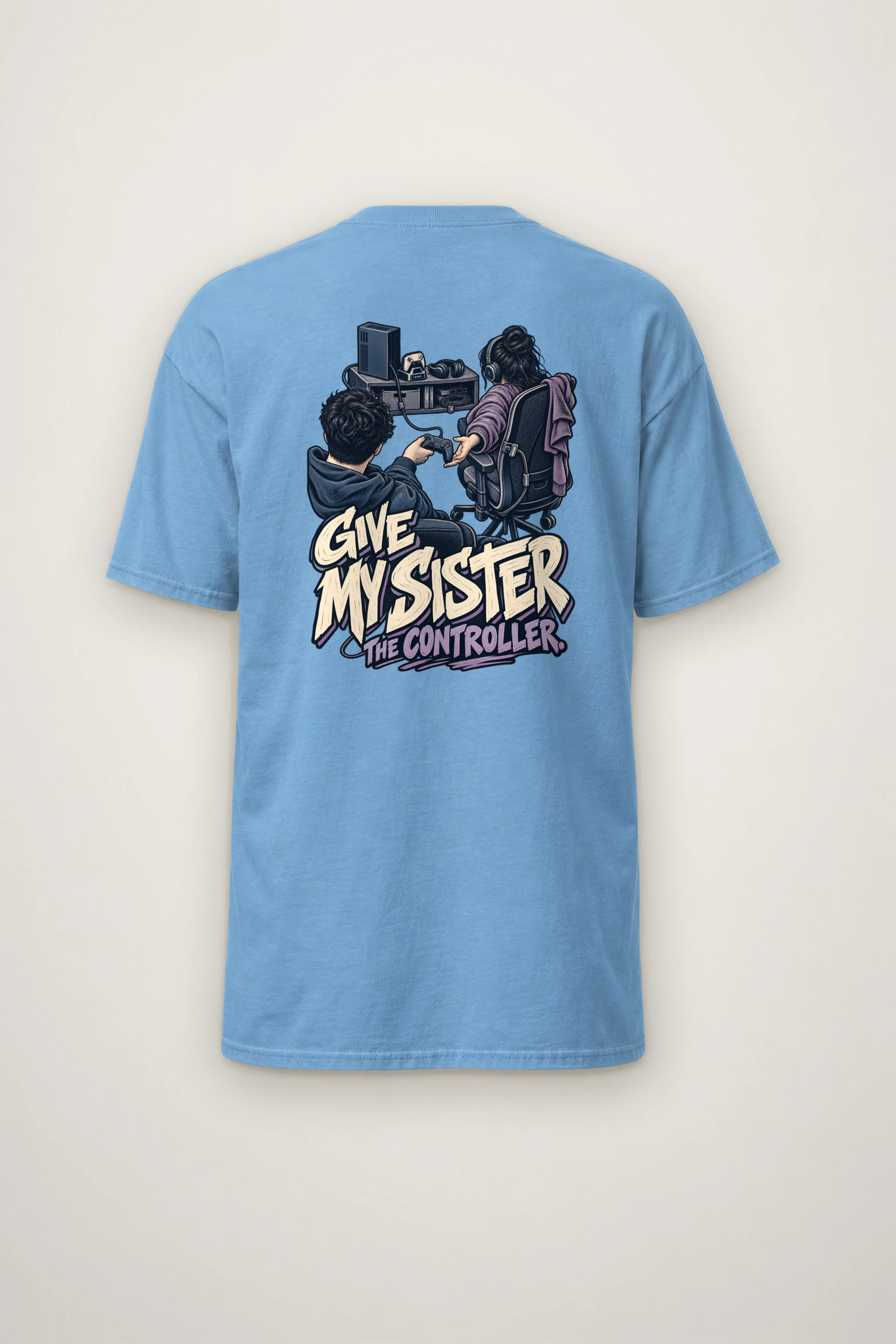 "Give My Sister the Controller" Heavyweight Unisex Crewneck T-shirt