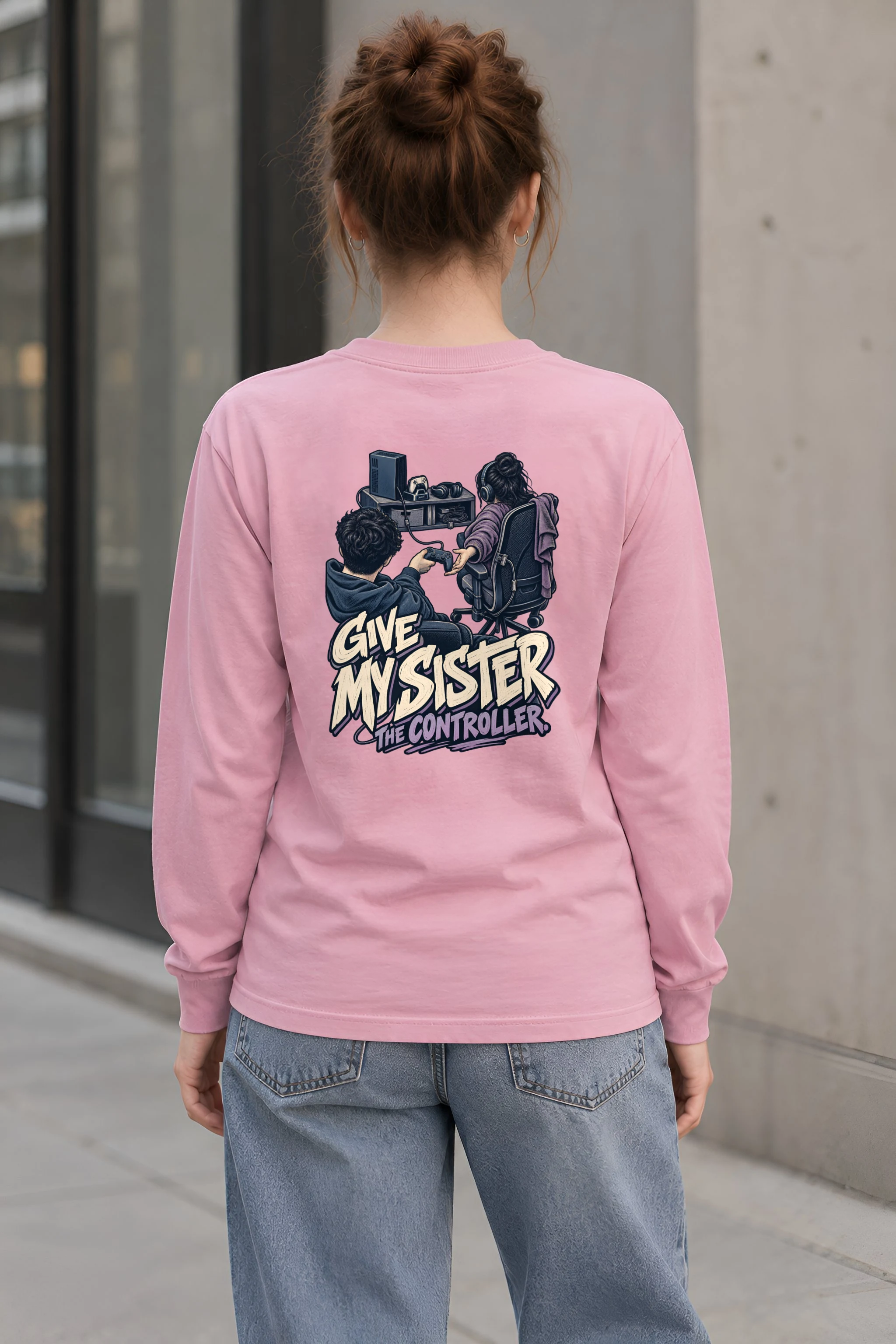 "Give My Sister the Controller" Unisex Longsleeve T-shirt