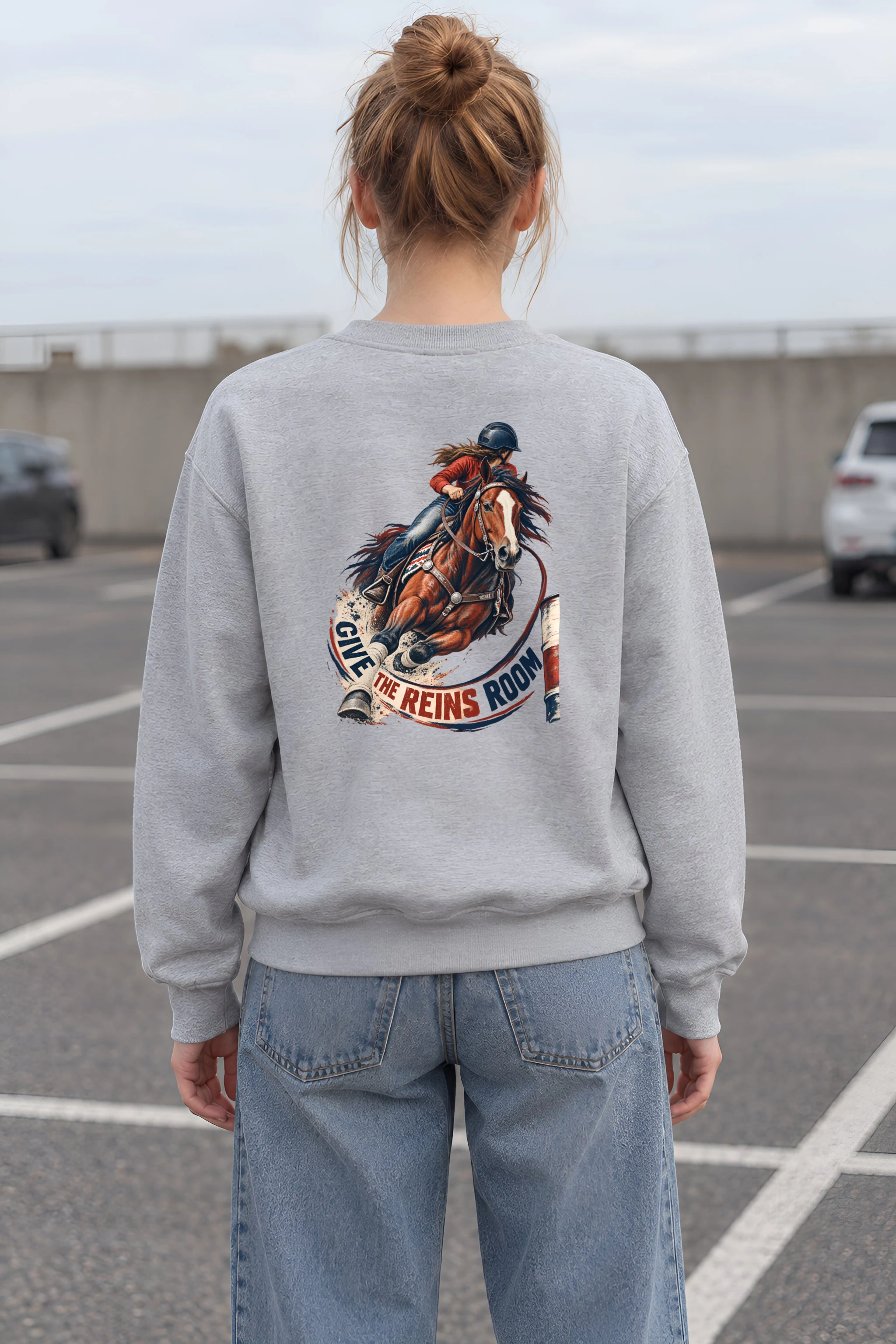 "Give the Reins Room" Heavy Blend Unisex Crewneck Sweatshirt