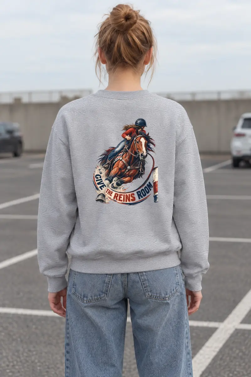 "Give the Reins Room" Heavy Blend Unisex Crewneck Sweatshirt