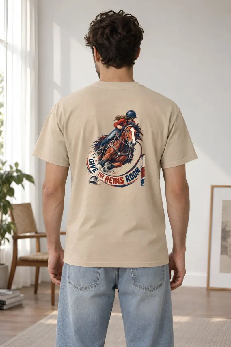 "Give the Reins Room" Heavyweight Unisex Crewneck T-shirt