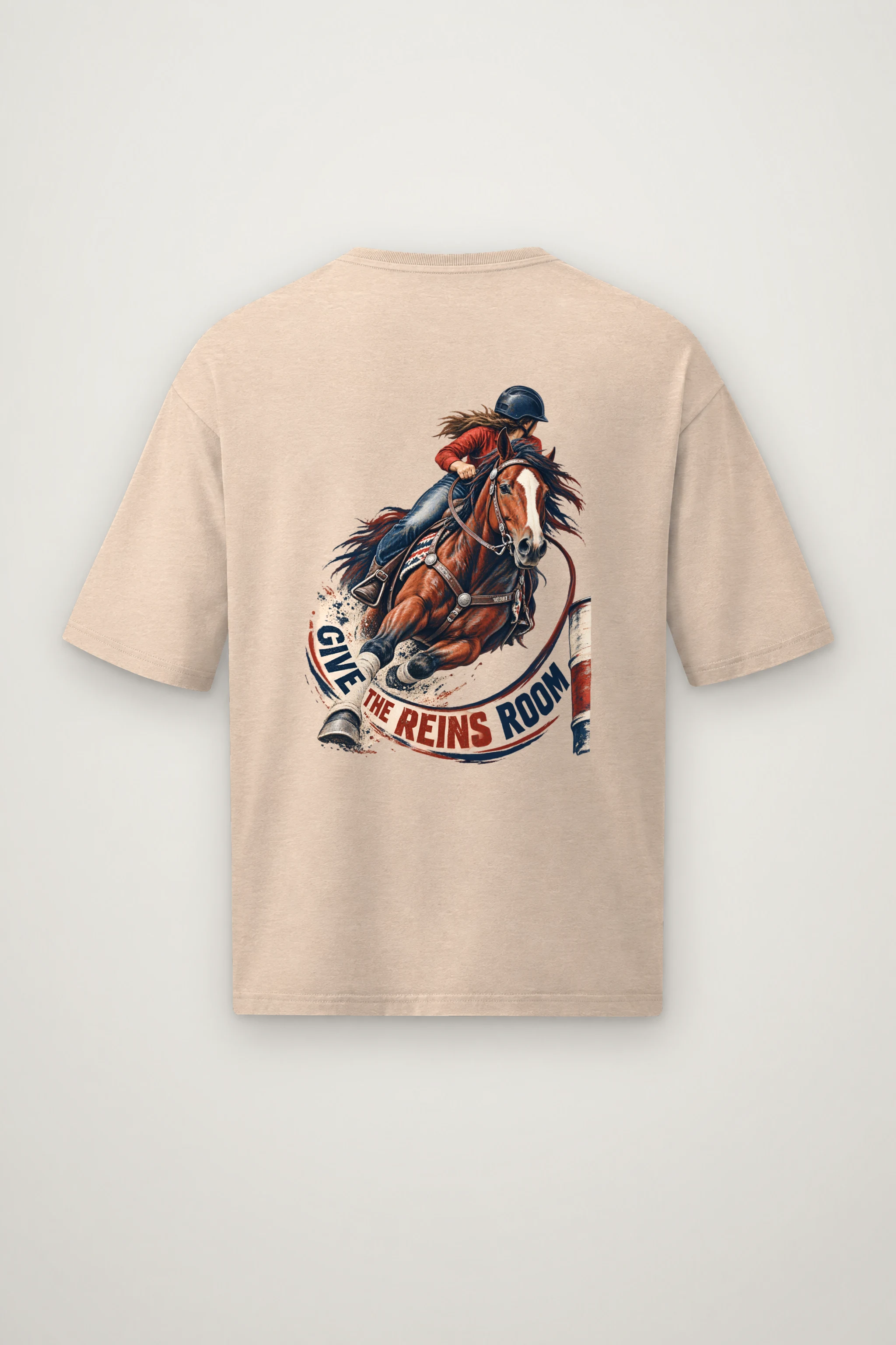 "Give the Reins Room" Men's Oversized Heavyweight Crewneck T-Shirt