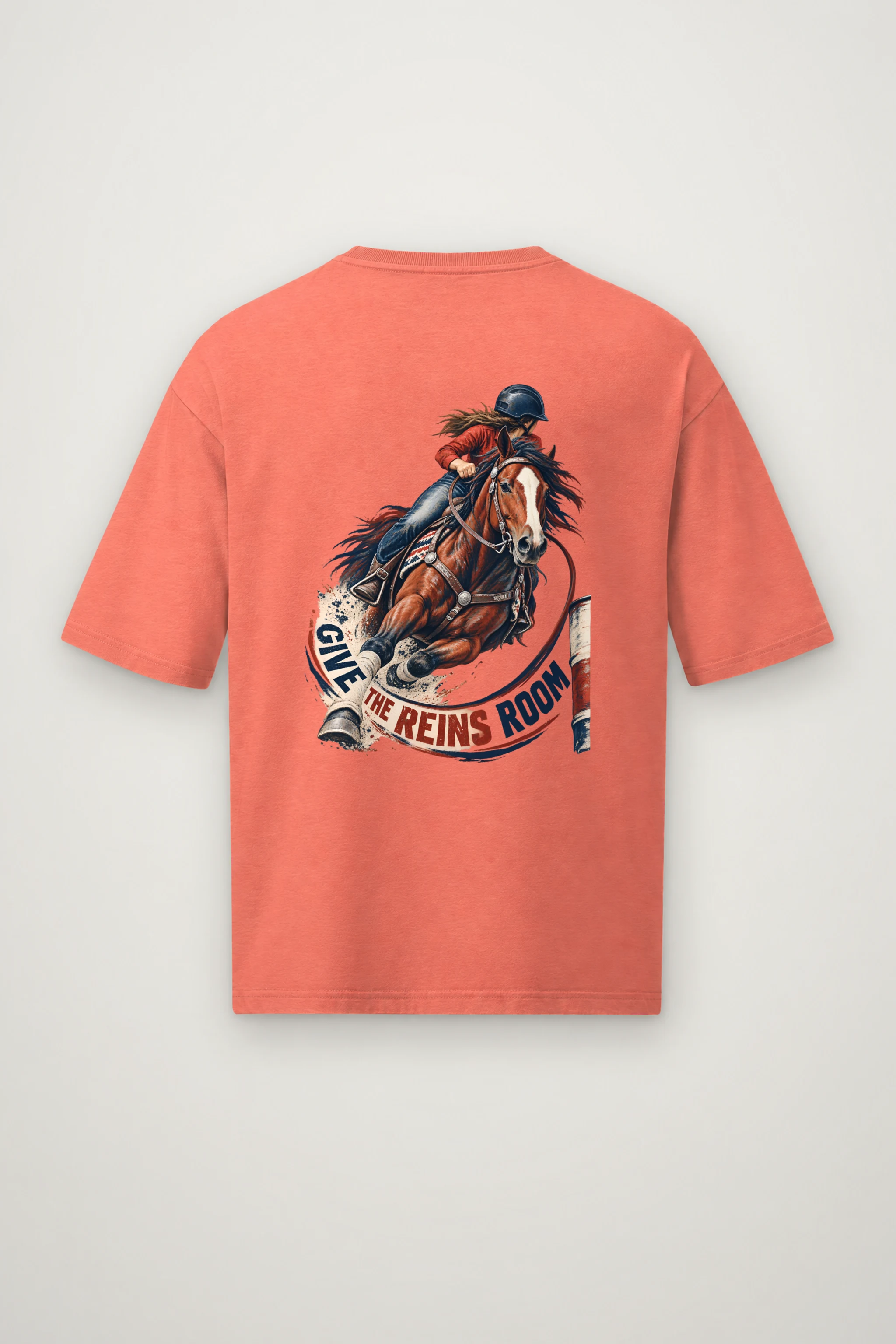 "Give the Reins Room" Men's Oversized Heavyweight Crewneck T-Shirt