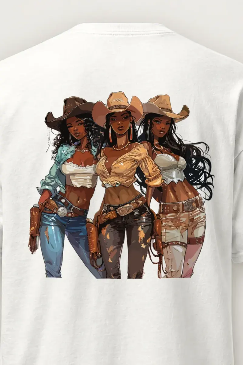 "Glam Cowgirl Trio" Heavyweight Unisex Crewneck T-shirt