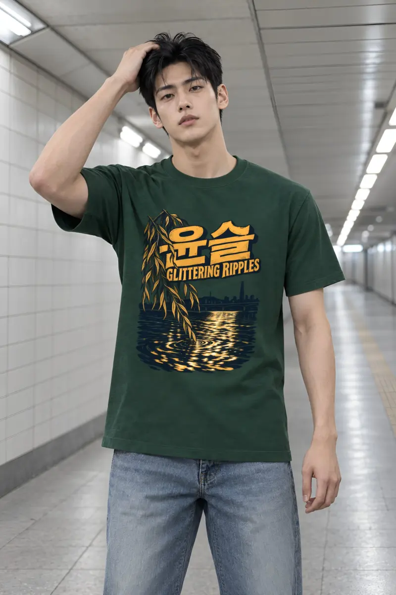 "Glittering Ripples" Heavyweight Unisex Crewneck T-shirt