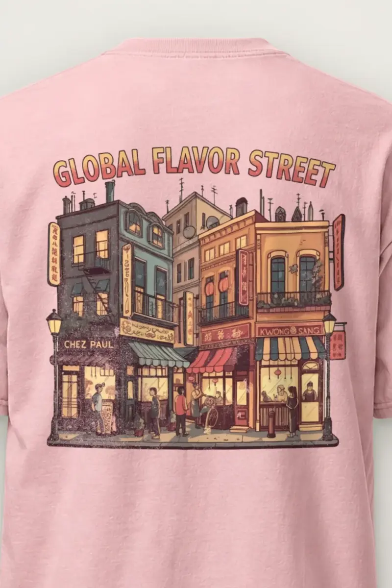 "Global Flavor Street" Heavyweight Unisex Crewneck T-shirt