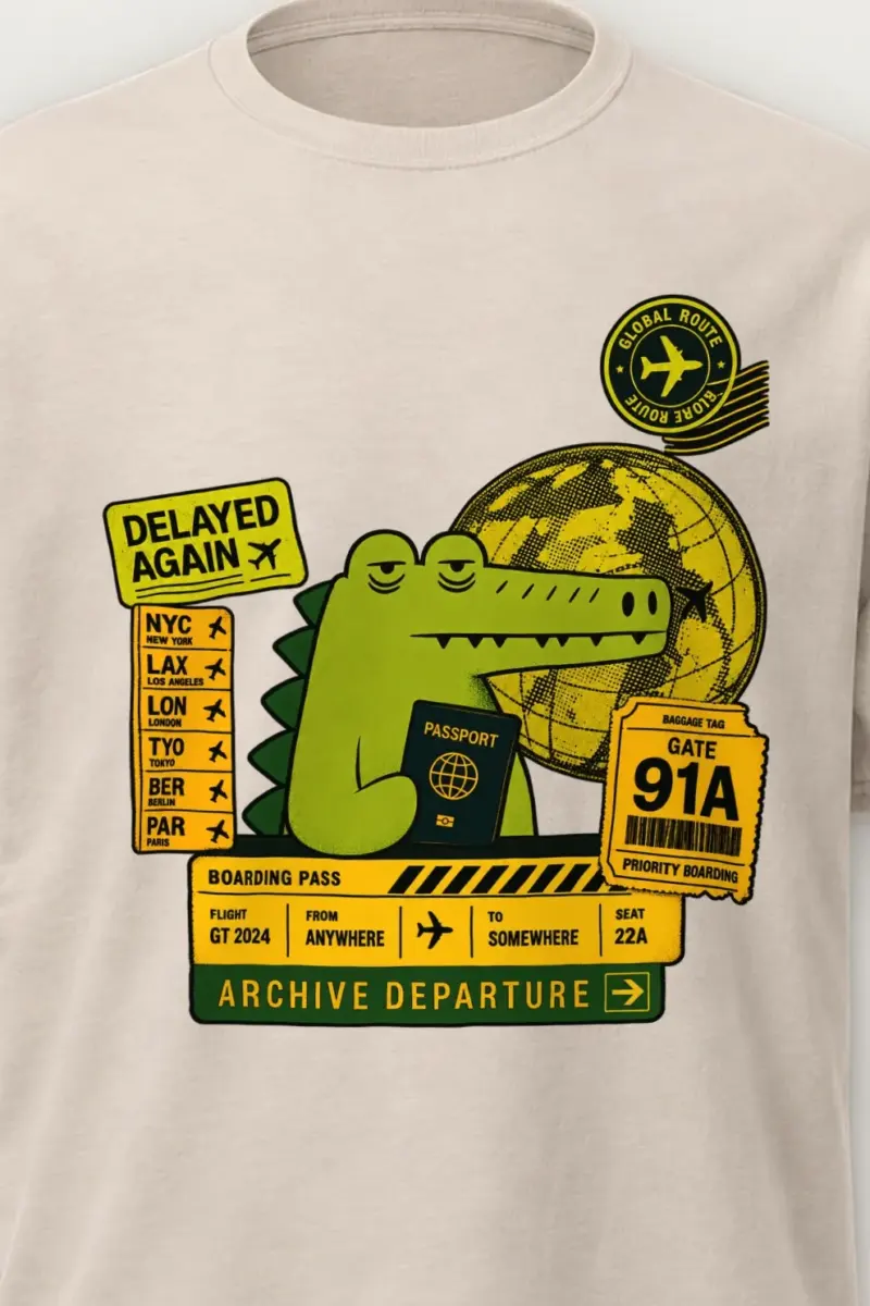 "Global Route" Heavyweight Unisex Crewneck T-shirt