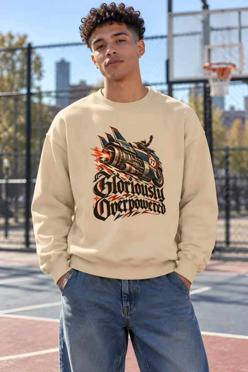 "Gloriously Overpowered" Unisex Crewneck Sweatshirt