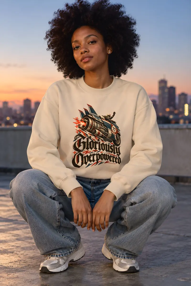 "Gloriously Overpowered" Unisex Crewneck Sweatshirt