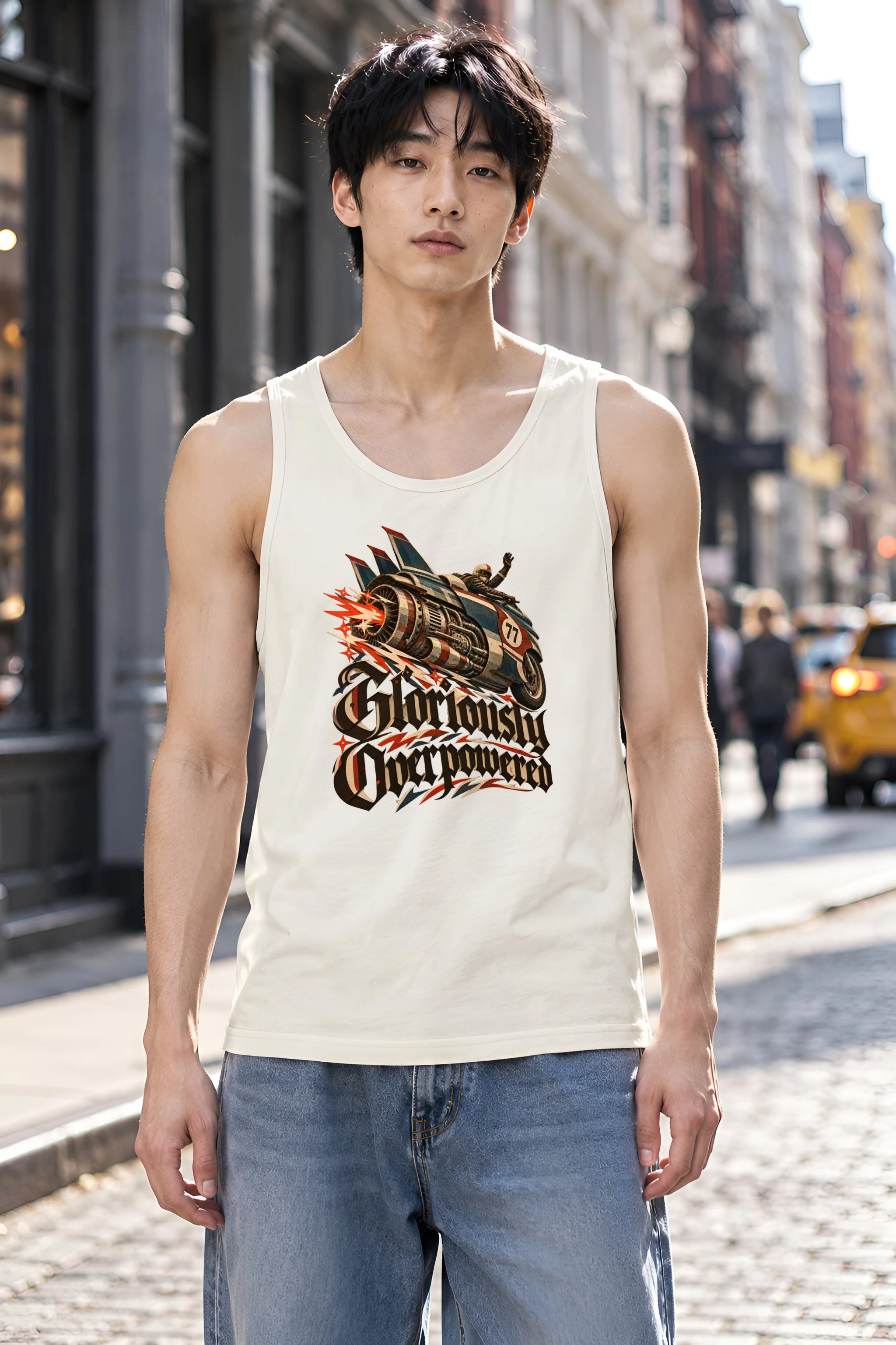 "Gloriously Overpowered" Unisex Jersey Tank